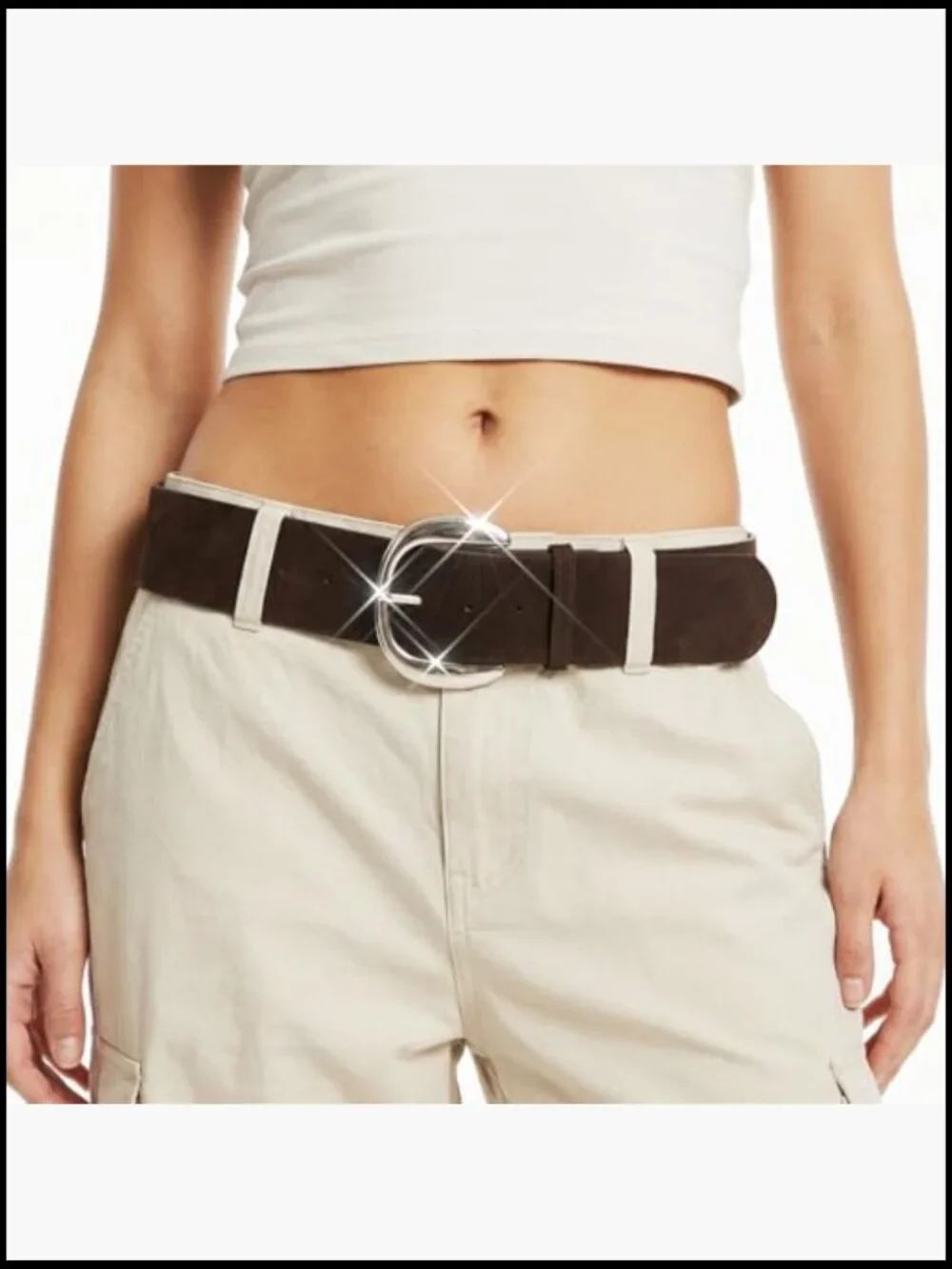 Vintage Suede Western Wide Belt Chunky Thick Waist Belt Women Adjustable